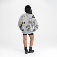 New Orleans Saints Gameday Couture Women's Always On Repeat Fleece Sweatshirt - Heather Gray Sweatshirts