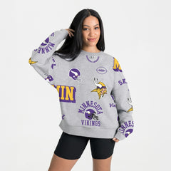 Minnesota Vikings Gameday Couture Women's Always On Repeat Fleece Sweatshirt - Heather Gray Sweatshirts