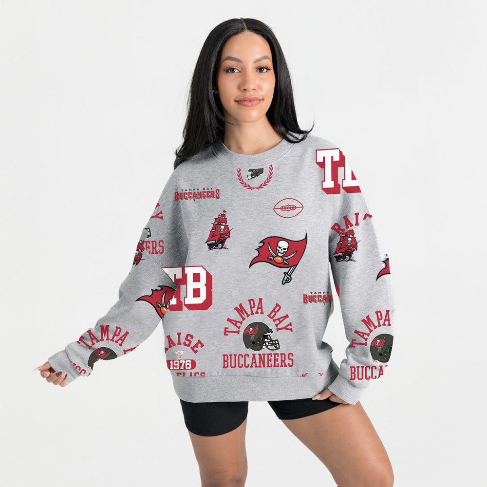Tampa Bay Buccaneers Gameday Couture Women's Always On Repeat Fleece Sweatshirt - Heather Gray Sweatshirts