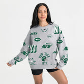 New York Jets Gameday Couture Women's Always On Repeat Fleece Sweatshirt - Heather Gray Sweatshirts