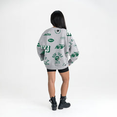New York Jets Gameday Couture Women's Always On Repeat Fleece Sweatshirt - Heather Gray Sweatshirts