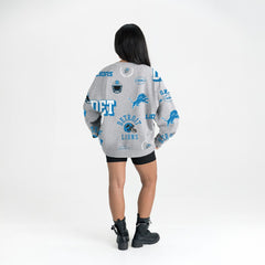 Detroit Lions Gameday Couture Women's Always On Repeat Fleece Sweatshirt - Heather Gray Sweatshirts