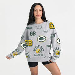 Green Bay Packers Gameday Couture Women's Always On Repeat Fleece Sweatshirt - Heather Gray Sweatshirts