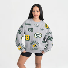 Green Bay Packers Gameday Couture Women's Always On Repeat Fleece Sweatshirt - Heather Gray Sweatshirts