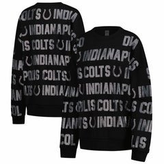 Indianapolis Colts Gameday Couture Women's Oversized Hype Era Rhinestone Text Sweatshirt - Black Sweatshirts