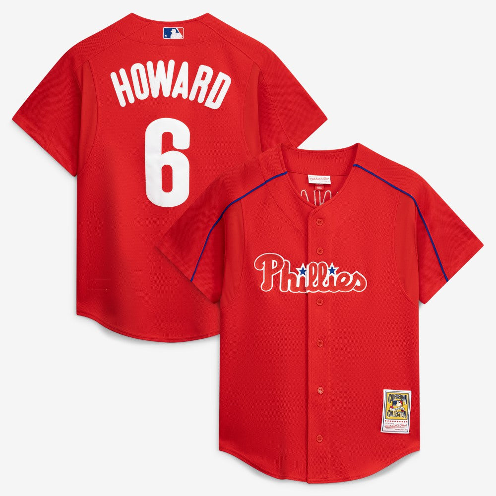 Ryan Howard Philadelphia Phillies Mitchell & Ness Cooperstown Collection Batting Practice Jersey - Red Jerseys