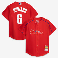 Ryan Howard Philadelphia Phillies Mitchell & Ness Cooperstown Collection Batting Practice Jersey - Red Jerseys