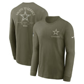 Dallas Cowboys 2025 Salute to Service Sideline Long Sleeve T-Shirt - Olive T-shirts