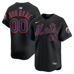New York Mets Nike Alternate Limited Custom Jersey - Black Jerseys
