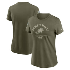 Philadelphia Eagles Women's 2025 Salute to Service Sideline T-Shirt - Olive T-shirts