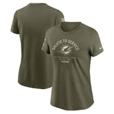 Miami Dolphins Women's 2025 Salute to Service Sideline T-Shirt - Olive T-shirts