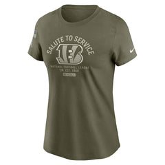 Cincinnati Bengals Women's 2025 Salute to Service Sideline T-Shirt - Olive T-shirts