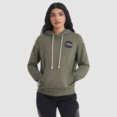 Baltimore Ravens Women's 2025 Salute to Service Sideline Standard Issue Dri-FIT Hoodie - Olive Hoodies