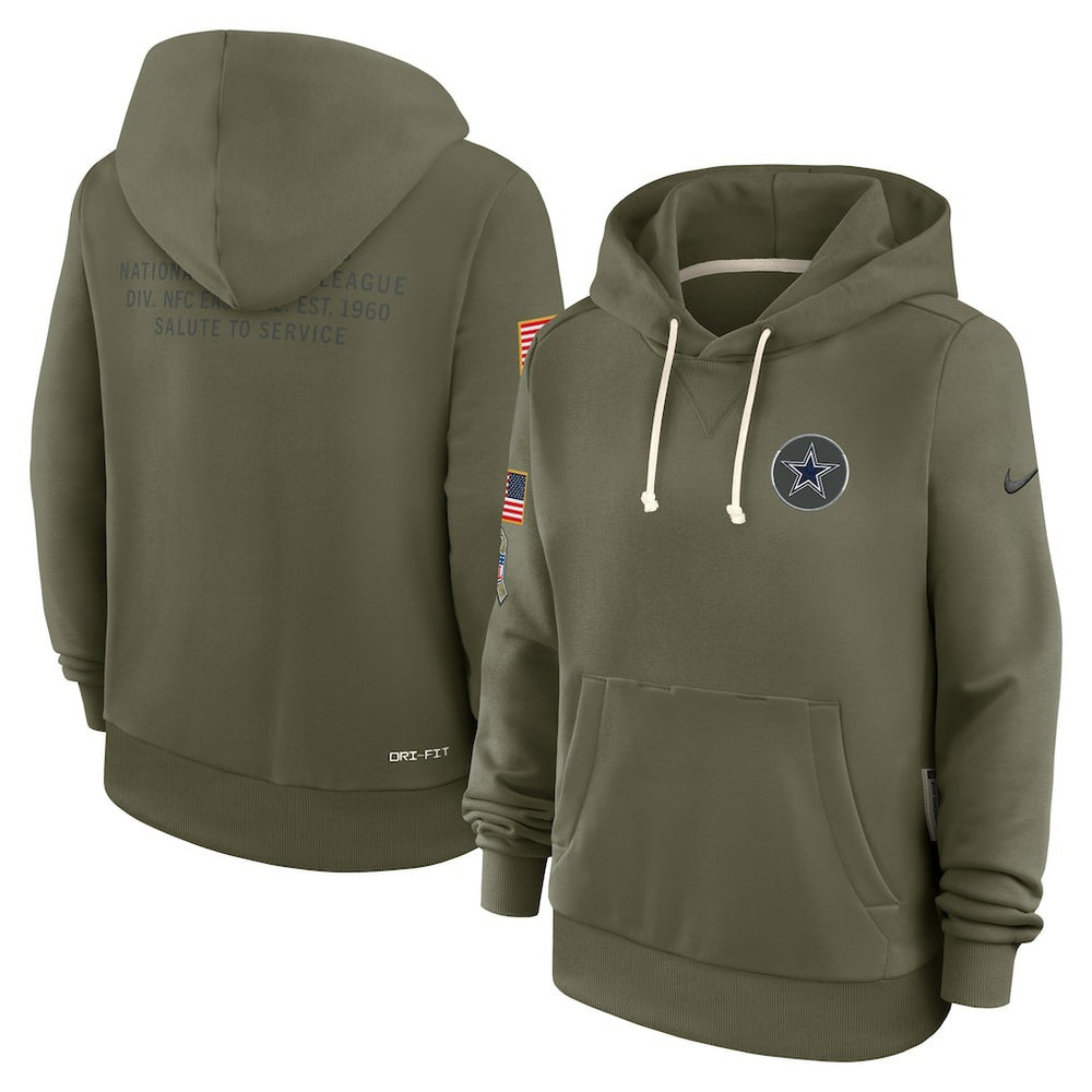 Dallas Cowboys Women's 2025 Salute to Service Sideline Standard Issue Dri-FIT Hoodie - Olive Hoodies