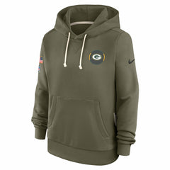Green Bay Packers Women's 2025 Salute to Service Sideline Standard Issue Dri-FIT Hoodie - Olive Hoodies