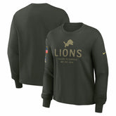 Detroit Lions Women's 2025 Salute to Service Sideline Dri-FIT Long Sleeve T-Shirt - Dark Green T-shirts