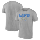 Los Angeles Chargers Unisex LAFD T-Shirt - Gray T-shirts