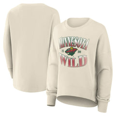 Minnesota Wild Fanatics Women's Oversized Slice Pullover Sweatshirt - Cream | US 202756631