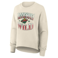 Minnesota Wild Fanatics Women's Oversized Slice Pullover Sweatshirt - Cream | US 202756631