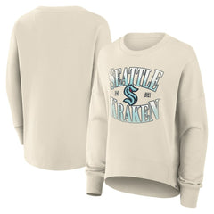 Seattle Kraken Fanatics Women's Oversized Slice Pullover Sweatshirt - Cream | US 202756641