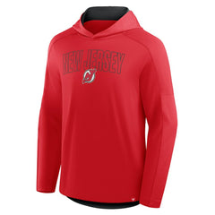 New Jersey Devils Fanatics Penalty Shot Long Sleeve Hoodie T-Shirt - Red | US 202756728