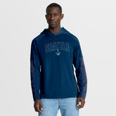 Seattle Kraken Fanatics Penalty Shot Long Sleeve Hoodie T-Shirt - Deep Sea Blue | US 202756743