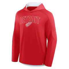 Detroit Red Wings Fanatics Penalty Shot Long Sleeve Hoodie T-Shirt - Red | US 202756746