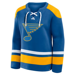 St. Louis Blues Fanatics Women's Icing Long Sleeve Lace Up Sweatshirt - Blue | US 202756849