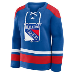New York Rangers Fanatics Women's Icing Long Sleeve Lace Up Sweatshirt - Blue | US 202756851