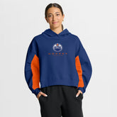 Edmonton Oilers Fanatics Women's Back Check Boxy Hoodie - Royal | US 202756865