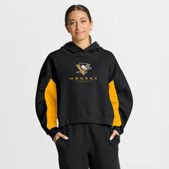 Pittsburgh Penguins Fanatics Women's Back Check Boxy Hoodie - Black | US 202756874