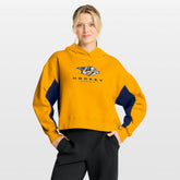 Nashville Predators Fanatics Women's Back Check Boxy Hoodie - Gold | US 202756875
