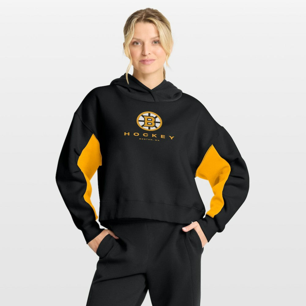 Boston Bruins Fanatics Women's Back Check Boxy Hoodie - Black | US 202756876