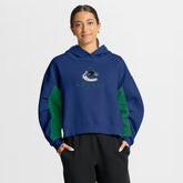 Vancouver Canucks Fanatics Women's Back Check Boxy Hoodie - Blue | US 202756884