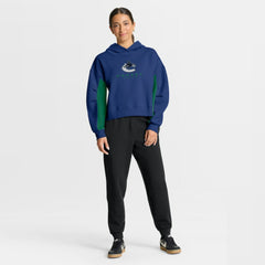 Vancouver Canucks Fanatics Women's Back Check Boxy Hoodie - Blue | US 202756884