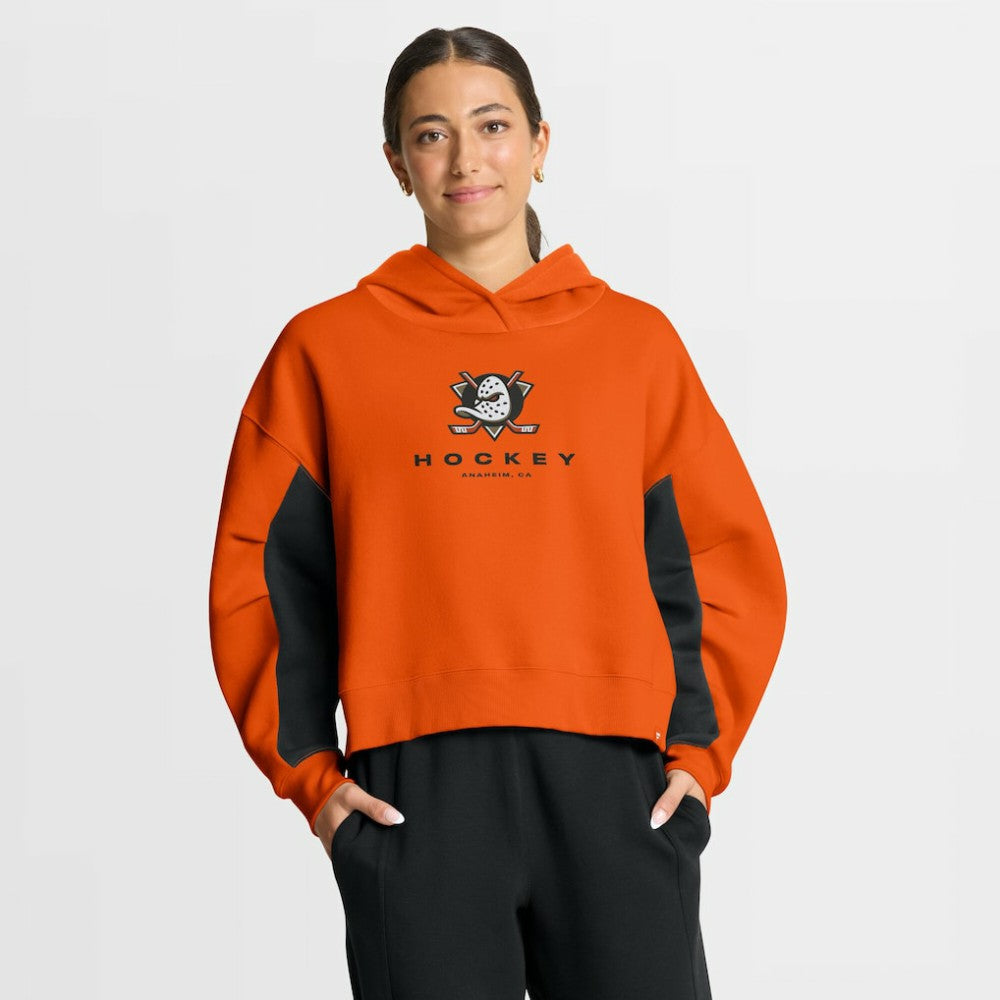 Anaheim Ducks Fanatics Women's Back Check Boxy Hoodie - Orange | US 202756889