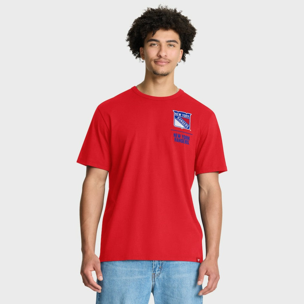 New York Rangers Fanatics Crash The Net Legacy T-Shirt - Red | US 202757003