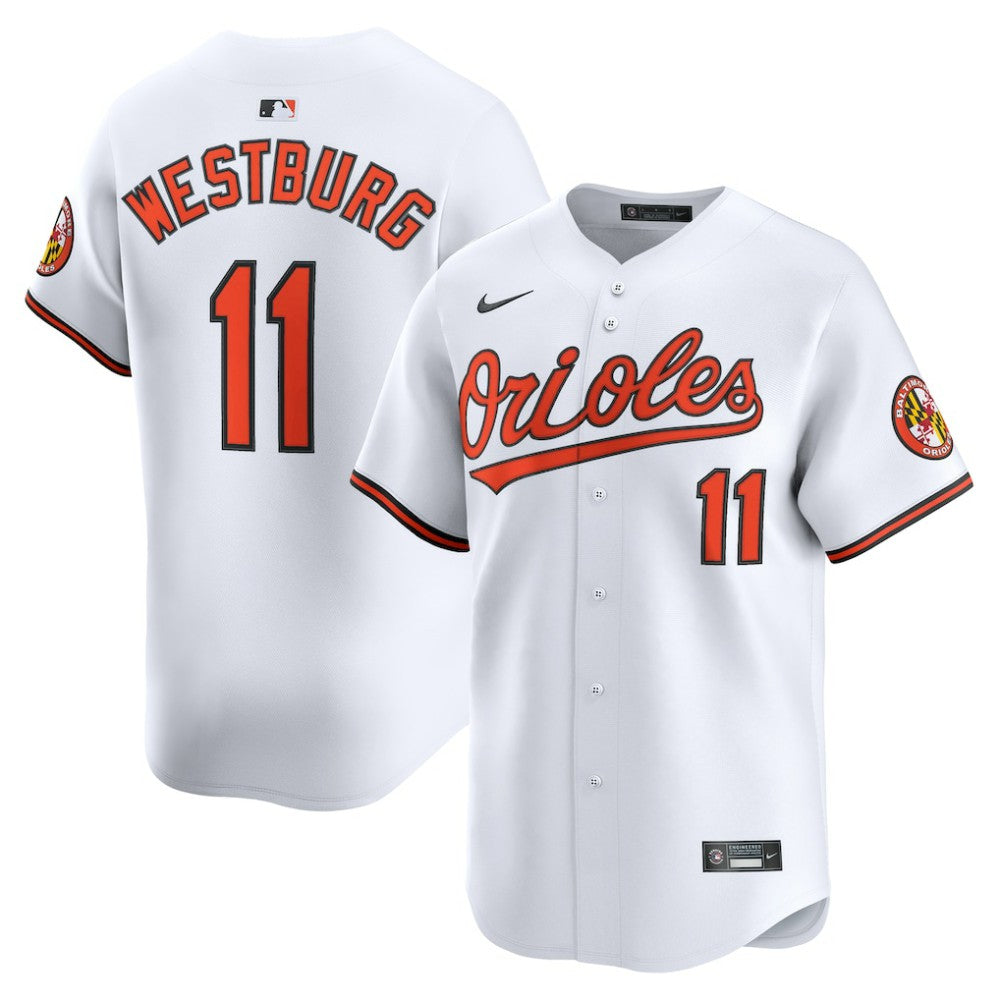 Jordan Westburg Baltimore Orioles Nike Home Limited Player Jersey - White Jerseys