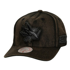 San Jose Sharks Mitchell & Ness Downtown Snow Wash Pro-Crown Adjustable Hat - Black | US 202757459