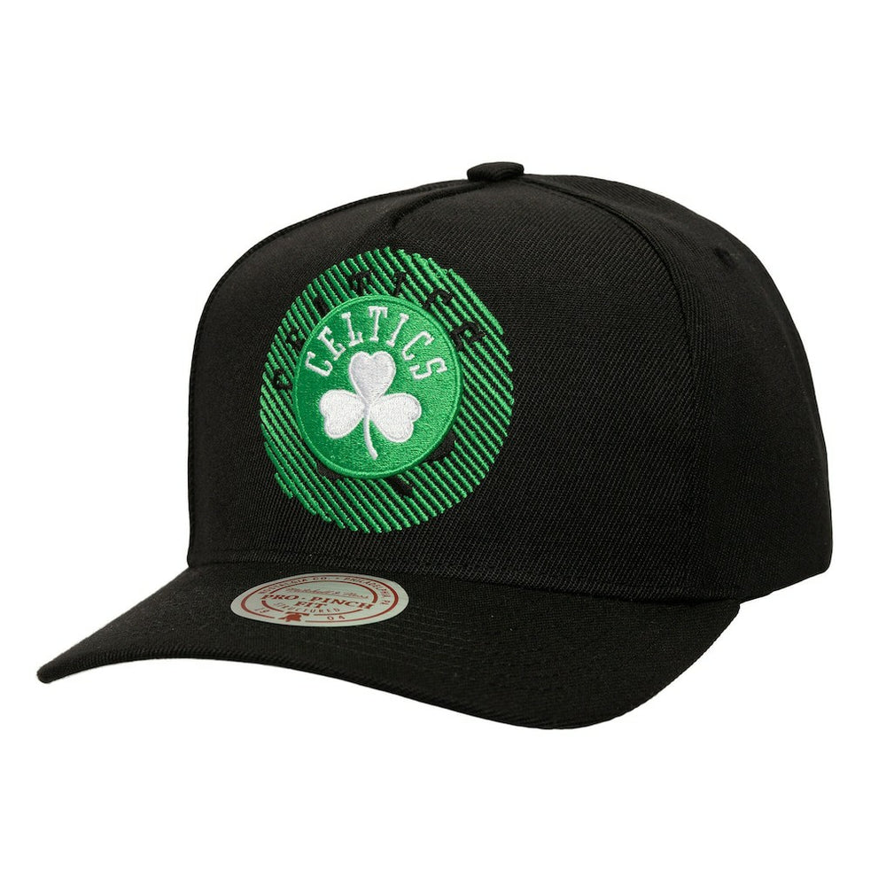 Boston Celtics Tilted Pro Pinch Adjustable Hat Black - Mitchell & Ness