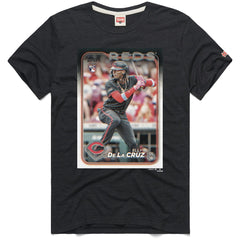 Elly De La Cruz Cincinnati Reds Homage 2024 Topps Baseball Card Player Tri-Blend T-Shirt - Charcoal T-shirts