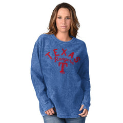 Texas Rangers G-III 4Her by Carl Banks Women's Comfy Cord Pullover Sweatshirt - Royal Pullover