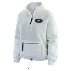 Houston Astros WEAR by Erin Andrews Women's Polar Fleece Quarter-Zip Jacket - Gray Jackets