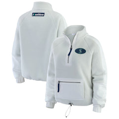 Seattle Mariners WEAR by Erin Andrews Women's Polar Fleece Quarter-Zip Jacket - Gray Jackets