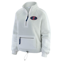 Cleveland Guardians WEAR by Erin Andrews Women's Polar Fleece Quarter-Zip Jacket - Gray Jackets