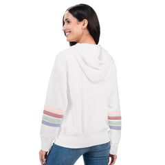 San Diego Padres G-III 4Her by Carl Banks Women's Naamah Sleeve Stripe Fleece Full-Zip Hoodie - White Hoodies