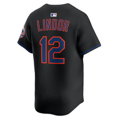 Francisco Lindor New York Mets Nike Alternate Limited Jersey - Black Jerseys