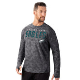 Philadelphia Eagles MSX by Michael Strahan Performance Camo Long Sleeve T-Shirt - Black T-shirts