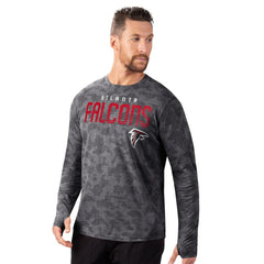 Atlanta Falcons MSX by Michael Strahan Performance Camo Long Sleeve T-Shirt - Black T-shirts