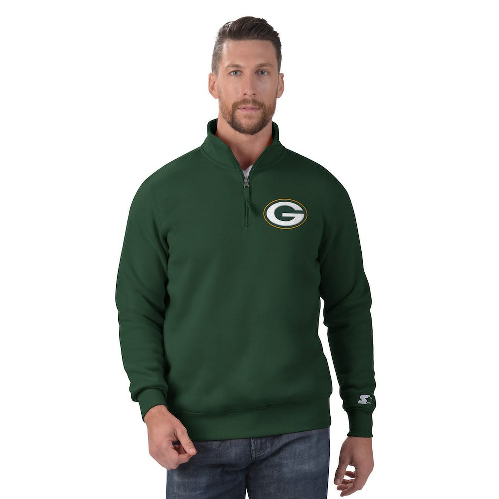 Green Bay Packers Starter Classic Quarter-Zip Pullover Sweatshirt - Green Pullover